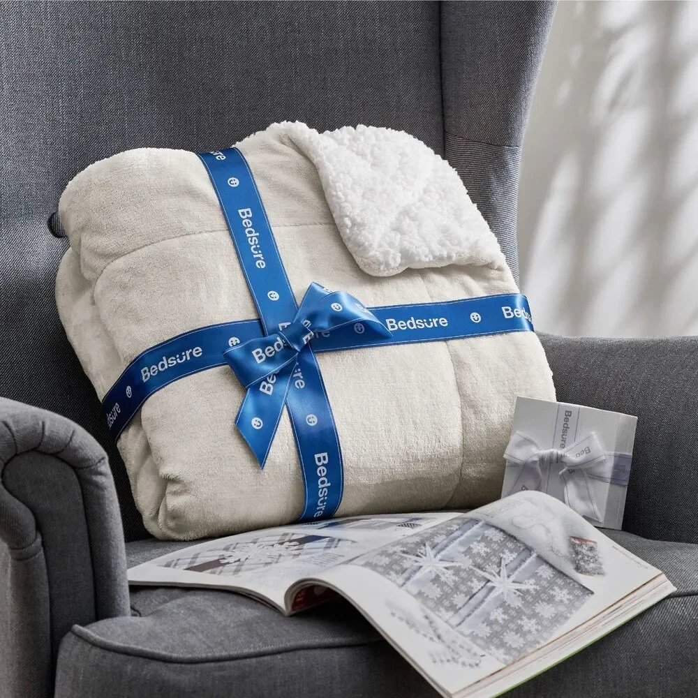 Gentlesoft Sherpa Fleece Throw Blanket For Couch Non-Heated
